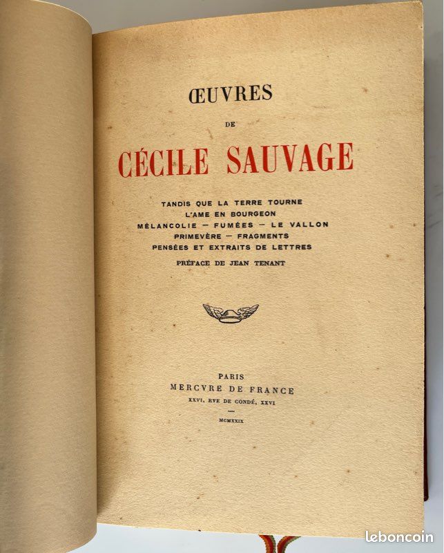 Œuvre poétique de Cécile Sauvage (image 3)