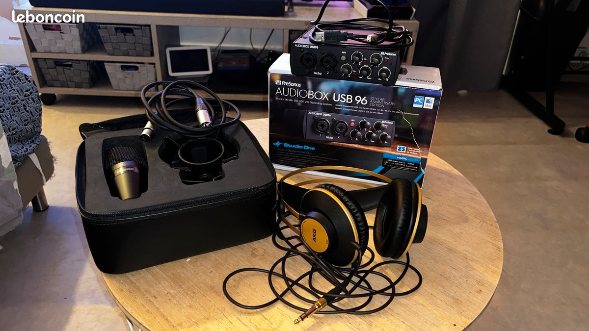 Pack Home Studio PreSonus Audiobox USB 96 + Micro Shure PGA27 + Casque AKG K92 (image 3)