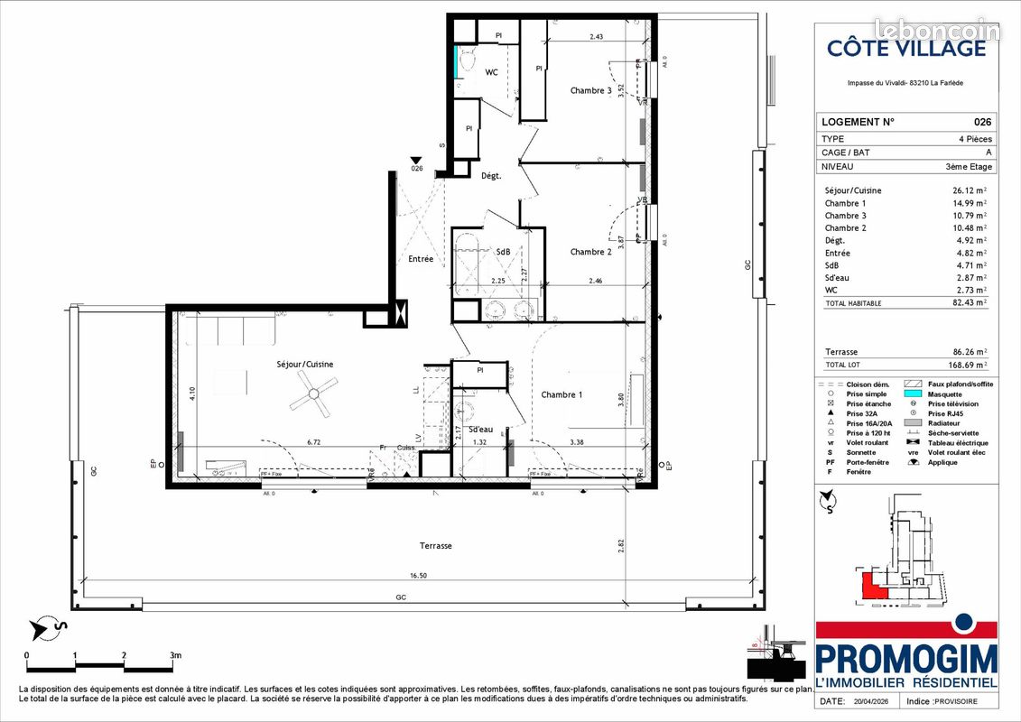 Appartement 4 pièces 82 m² · à La Farlède · 82 m² · 488 000 €