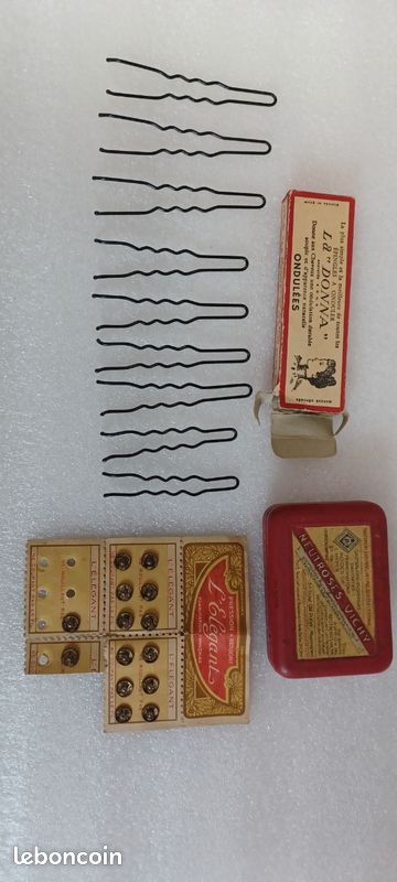 Lot pinces à onduler +pression à ressort+boîte vichy (image 1)