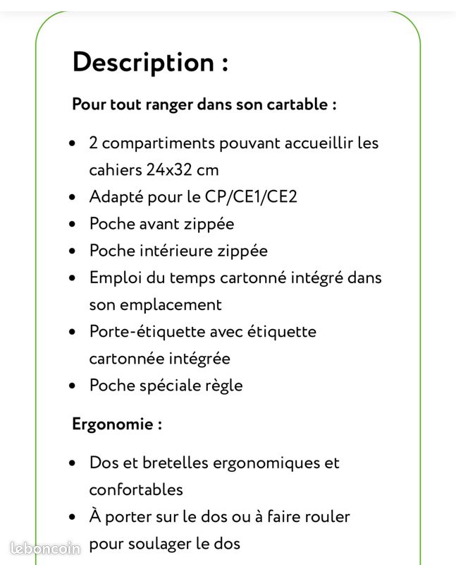 Cartable Tann’s à roulettes (image 2)