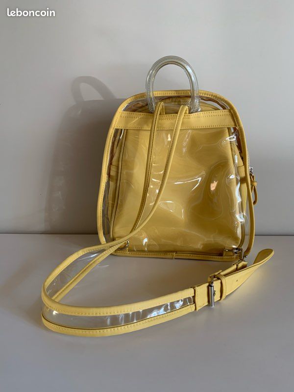 Sac à main ou bandoulière transparent et jaune (image 5)