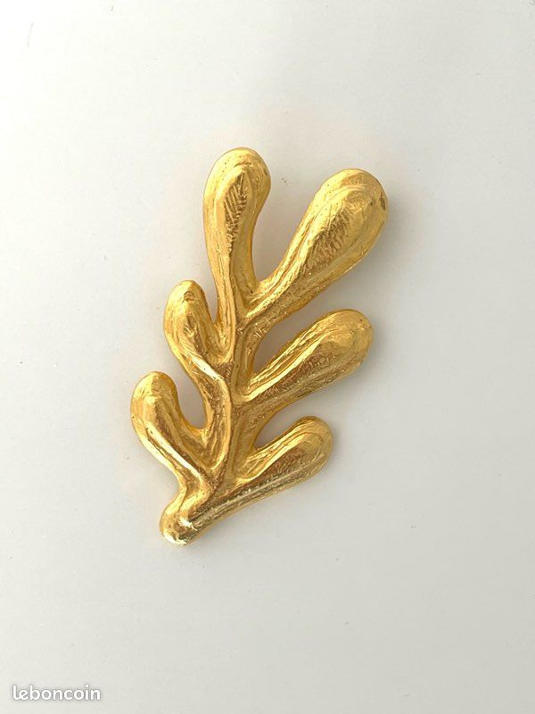Broche Vintage Dorée Édouard Rambaud - Bijou Ancien En Métal - Occasion