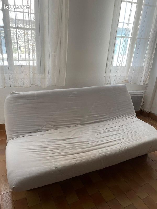 Vend canapé clic-clac gris clair (image 3)