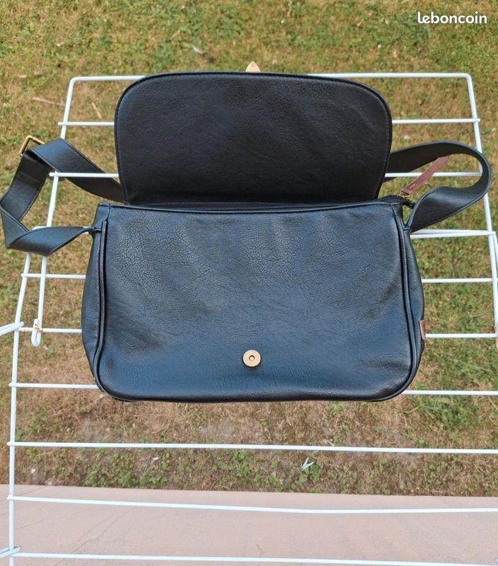 Sac Les Gazelles vintage cuir bandoulière Y2K 2000s" (image 3)