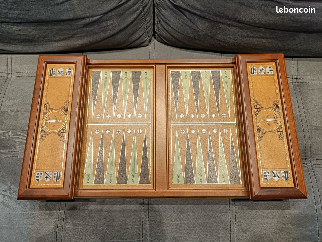 Jeu de backgammon vintage Franklin Mint Excalibur Sir Kay 1986