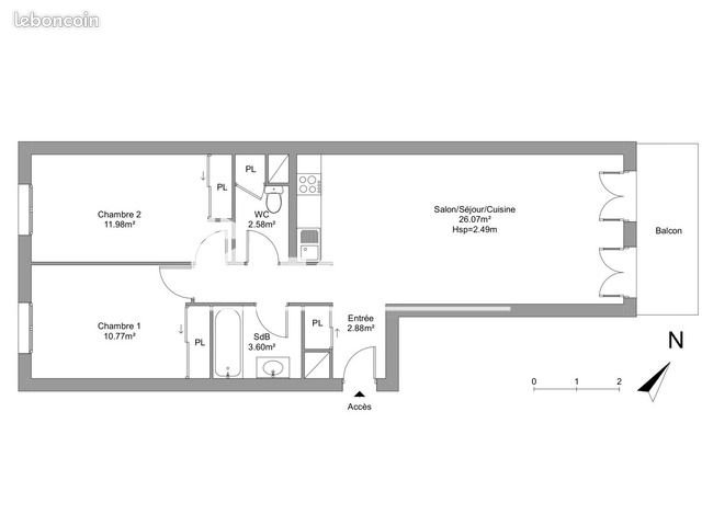 Appartement a louer begles - 3 pièce(s) - 61 m2 - Surfyn