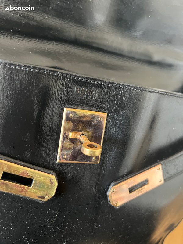 Hermès Kelly 32 noir vintage 1949 – cuir Box (image 15)