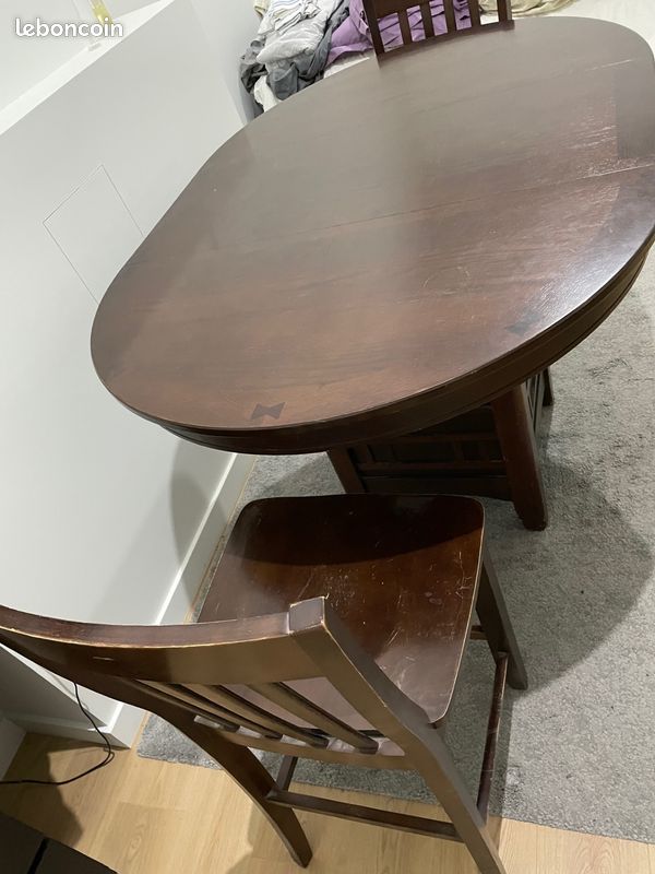 Table haute ovale + 2 chaises (image 3)