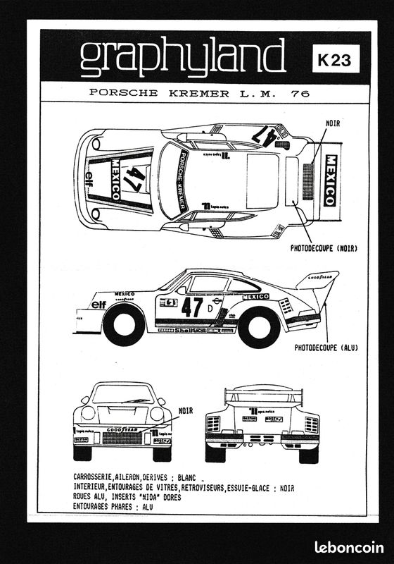 Décalcomanie Porsche 911 LM Le Mans N°27 - 1/43 Pour Collectionneurs