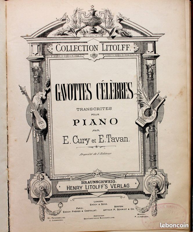 MAZURKAS POUR PIANO de CHOPIN + GAVOTTES CELEBRES, COLLECTION LITOLFF, PARTITION / ANCIEN LIVRE (image 3)