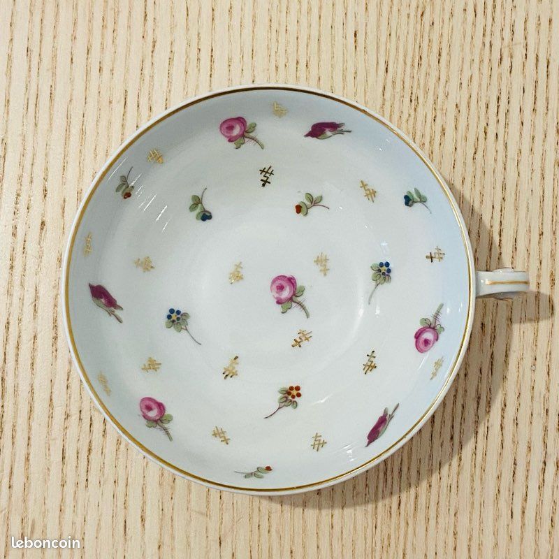 Lot de 11 tasses fleuries de G. Boyer - très bon état (image 5)