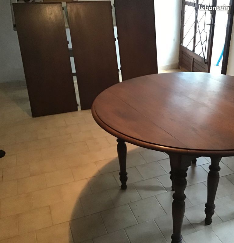 Table en chêne massif avec 3 rallonges (image 1)