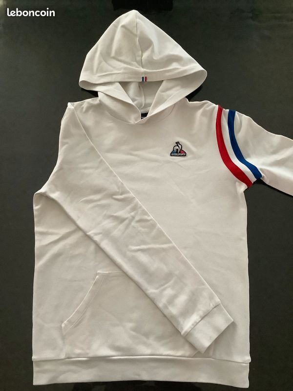 Sweat à capuche blanc Le Coq Sportif 14 ans Vêtements