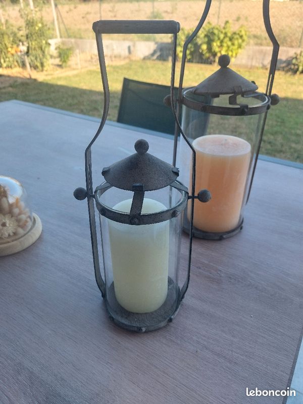 Lot de 2 lanternes avec bougie (image 1)