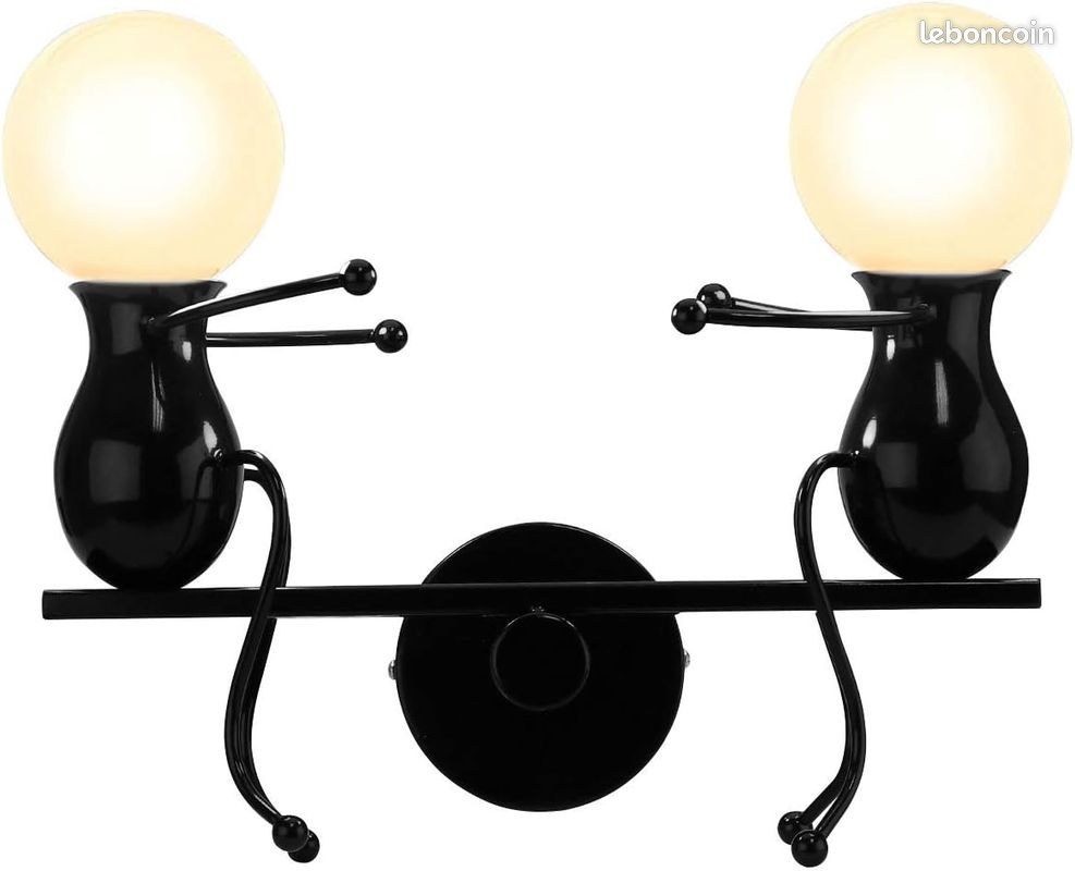 KAWELL Humanoïde Créatif Lampe Murale LED Moderne Applique Murale Simple LED Lampe de Mur Art Déco Max 60W E27 Base Fer (image 1)