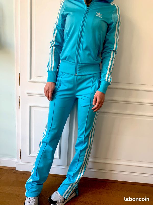 Pantalon Jogging Ensemble Adidas Bleu Ciel Femme Survêtement