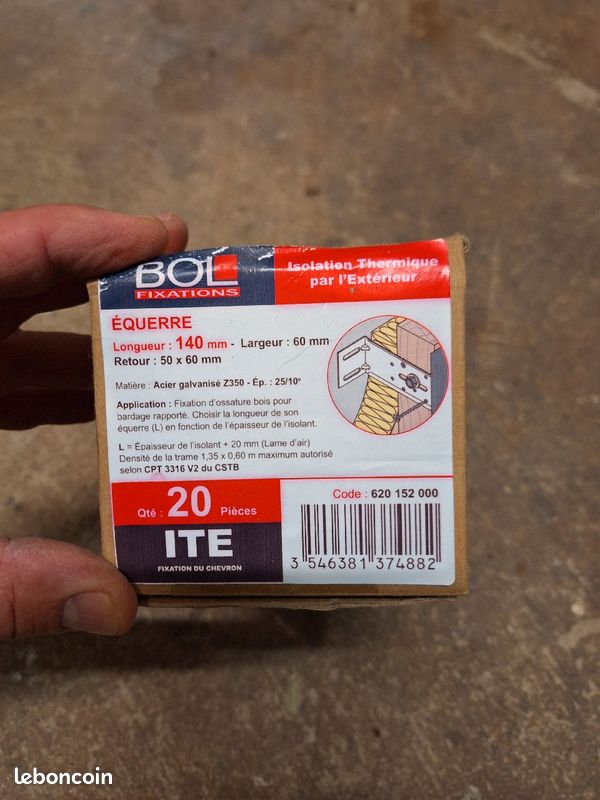 Equerres de doublage 140 mm (image 1)