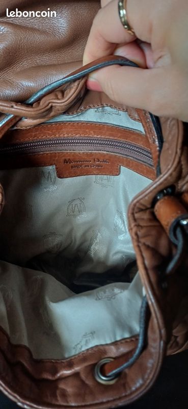 MASSIMO DUTTI Sac à dos, Cuir de mouton, Fabriqué en Espagne, Parfait état (image 7)
