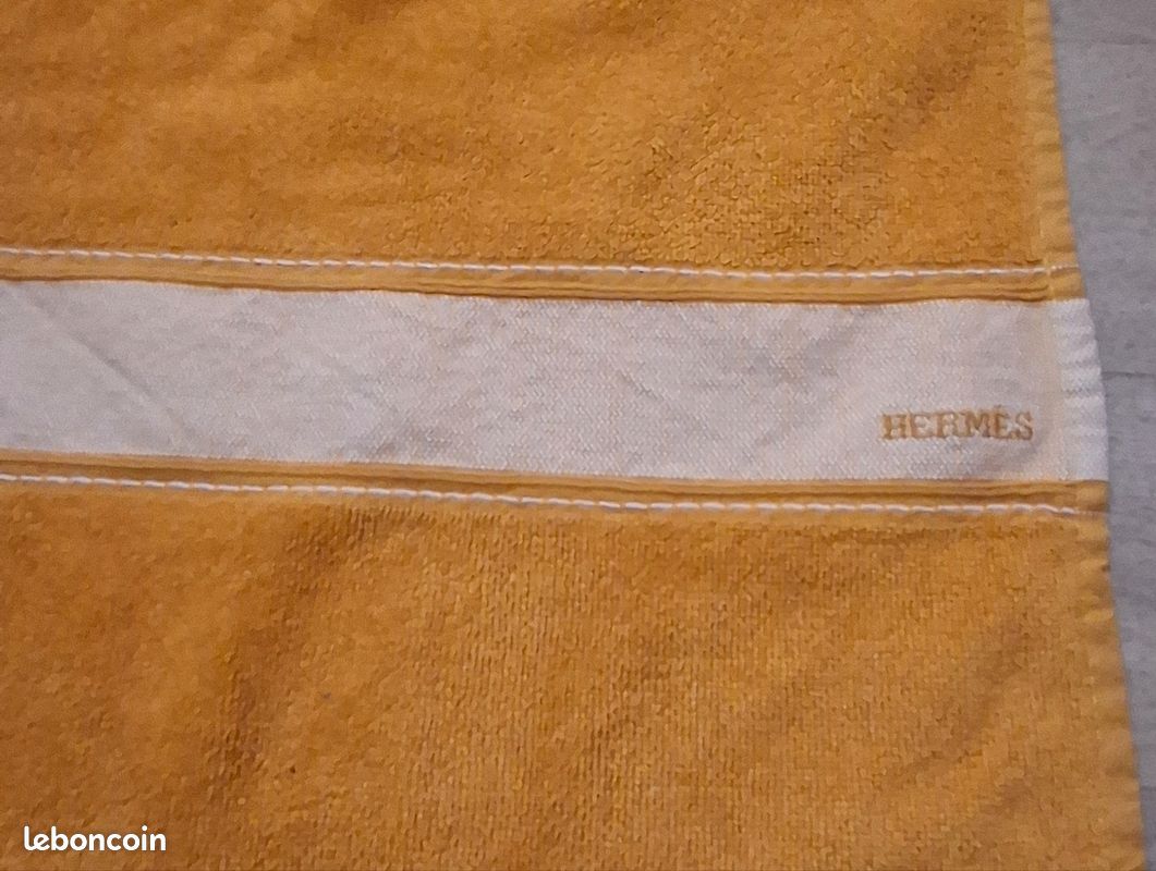 Serviette De Plage Vintage HERMÈS Coton #4535 - Occasion Bon état - 30x30 Cm Multicolore