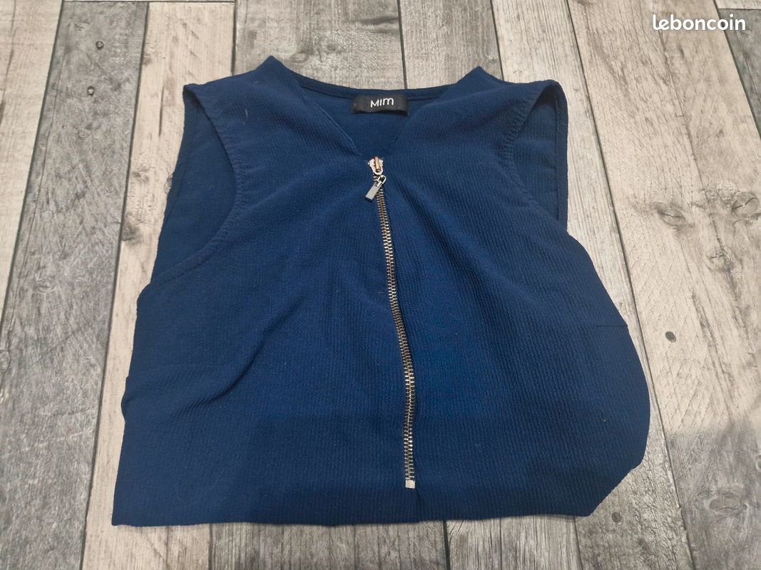 Débardeur bleu marine zippé (image 3)