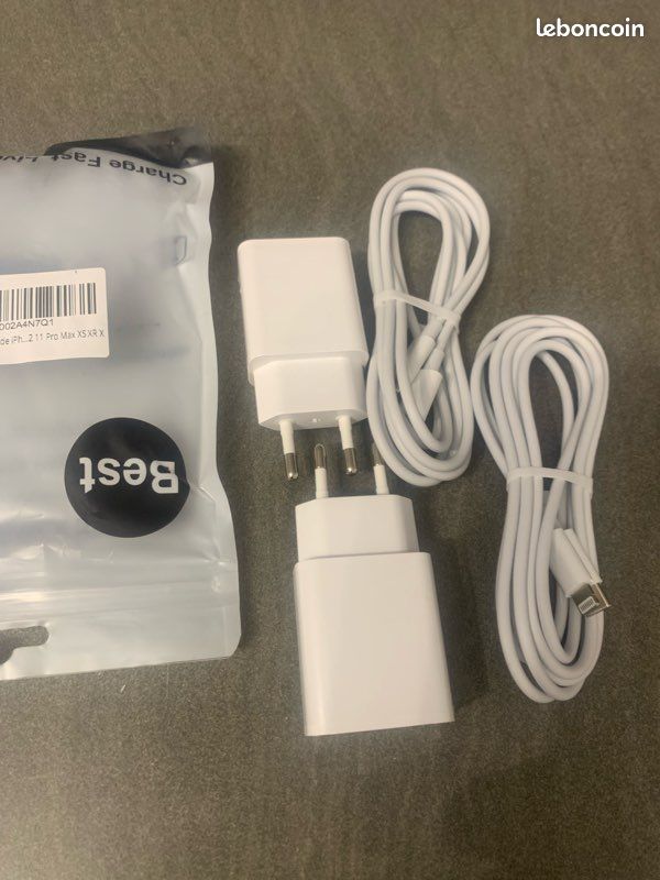 Lot De 2 Chargeurs USB-C Pour IPhone 15, IPad Pro/Air - Câble 1m Inclus - Marque Rkry - Neuf Garanti 1 An