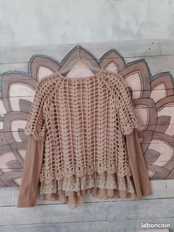 Blouse Blanche à Dentelle Molly Bracken - Taille 38 - Occasion Parfait état - Style Bohème