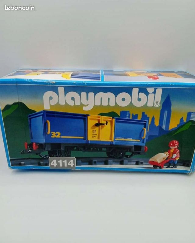 PLAYMOBIL WAGON WESTERN bestio 4101 VOIR PHOTOS OCCASION BOITE ET VACHES EN PLUS EUR 110,00