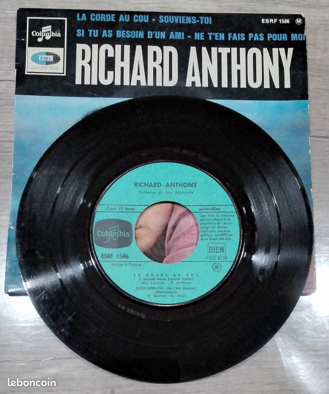 Vinyle 45 Tours 4 titres Richard Anthony La corde au cou (image 2)