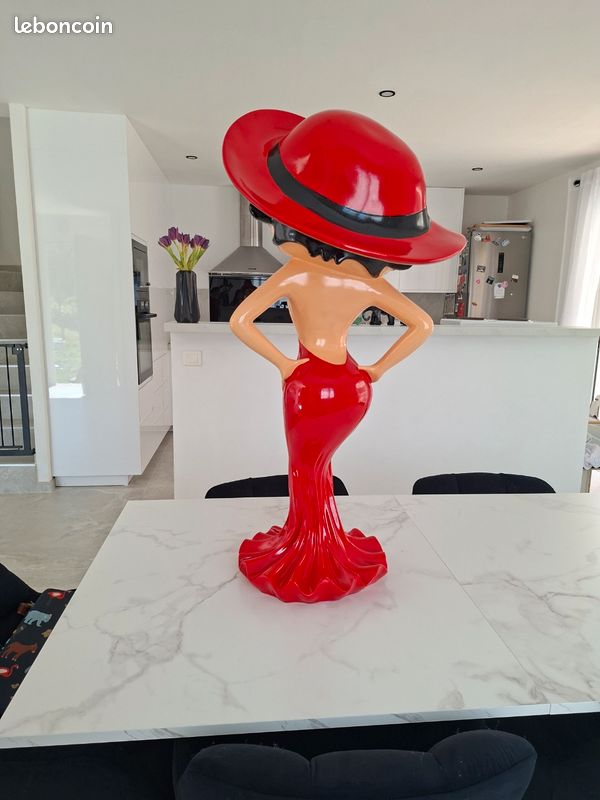 Statue Betty Boop En Résine - 95 Cm - Groom Orange - Décorative