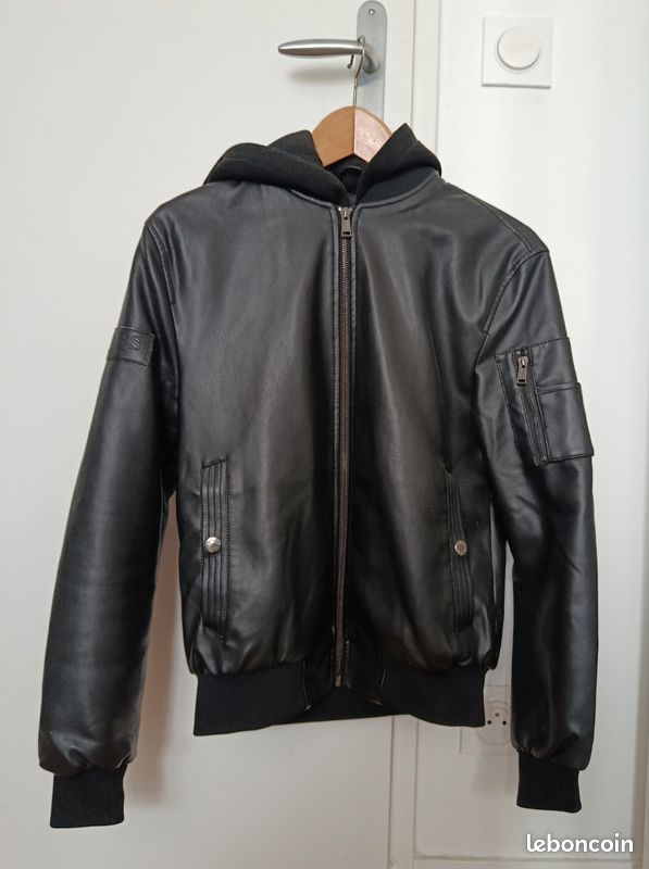 Veste Homme GUESS Style Moto - Noire - Polyester - Taille XL