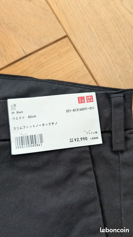 Pantalon chino noir Uniqlo neuf Vêtements