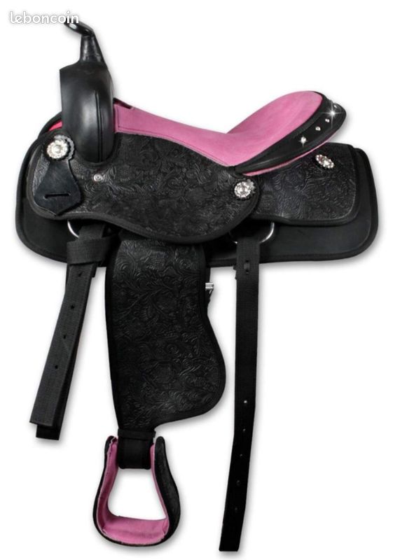 Selle Western Rose Et Noire – Tacky Too Airflow – Taille 32 – Occasion