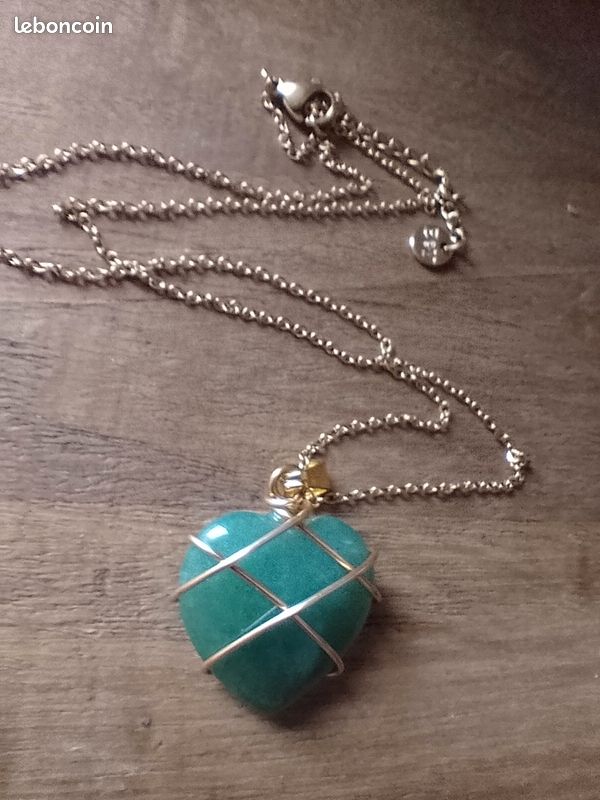 Collier Pendentif étoile Argent Massif Avec Pierre Aventurine