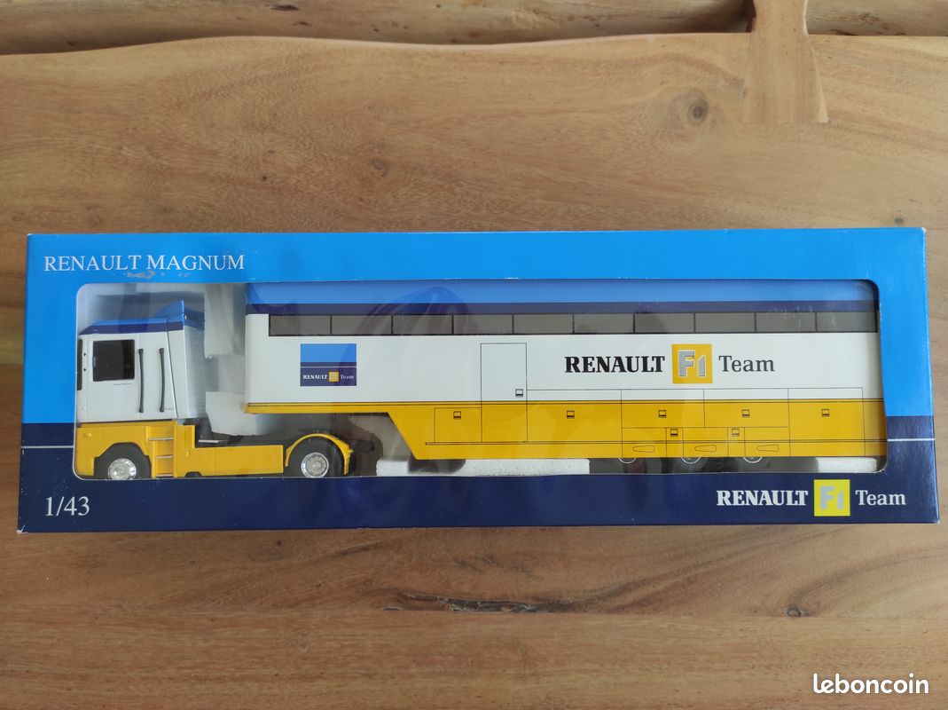 Camion Eligor 1/43 Renault Magnum - Semi-remorque Tautliner Dartom - Jaune - Occasion
