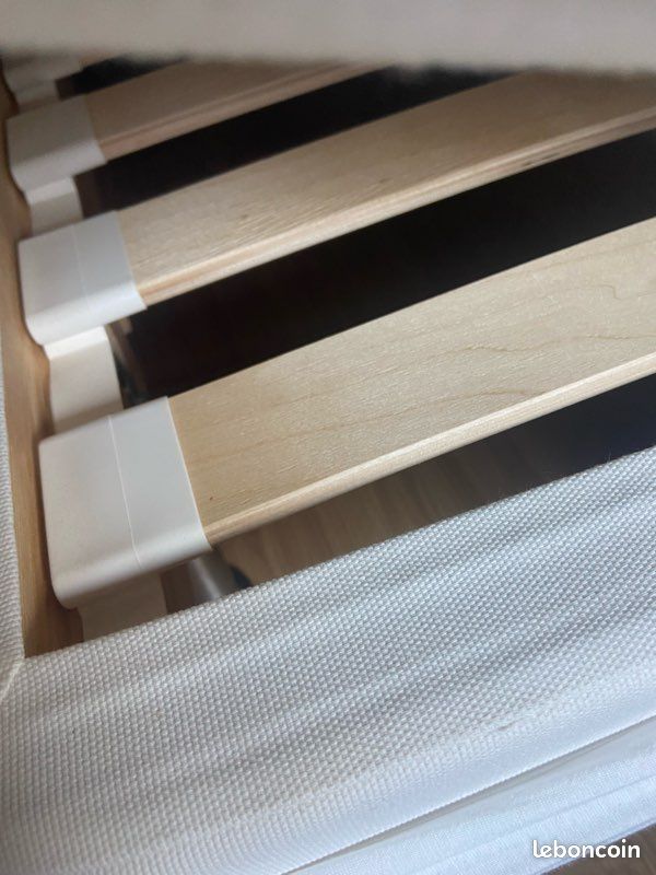 Lit 160 cm, deux sommiers de 80 cm, matelas (image 2)