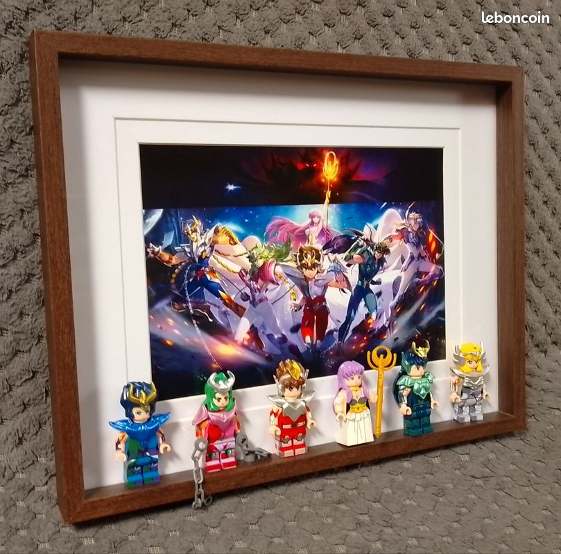 Unique Saint Seiya Les Chevaliers du Zodiaque- très joli cadre 6 figurines, format lego - NEUF (image 4)