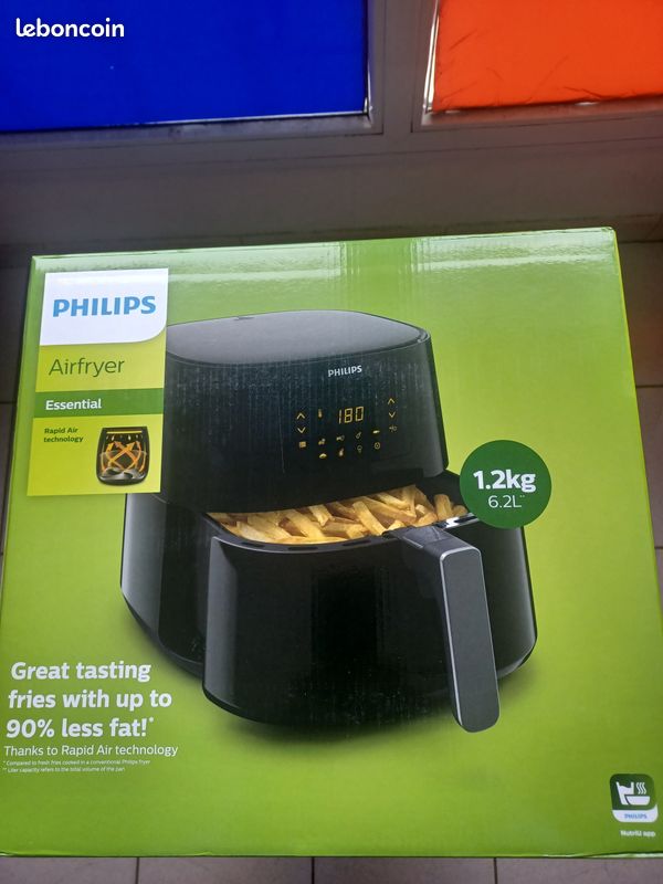 Friteuse a air chaud philips 6,2 l, xl hd9270 neuve (image 1)