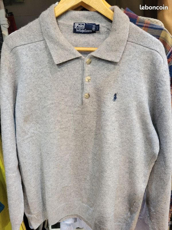 Pull laine gris vintage Ralph Lauren (image 2)