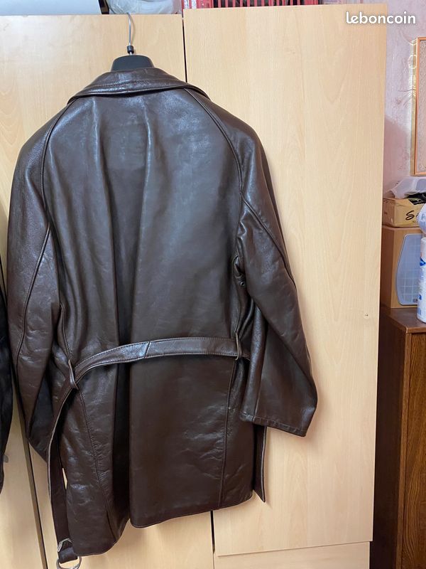 Veste de cuire marron (image 6)