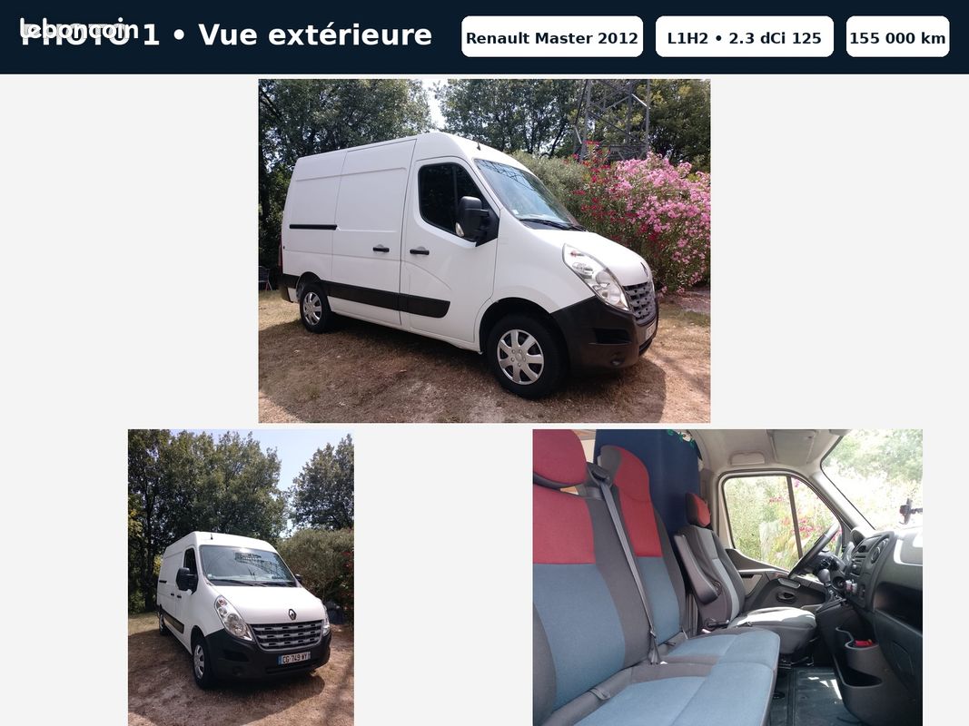 Van aménagé L1H2 2.3 dCi 125 ch CT vierge (image 1)