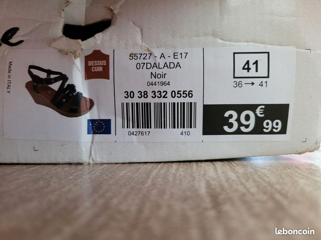 Sandalettes compensées noir taille 41 (image 8)
