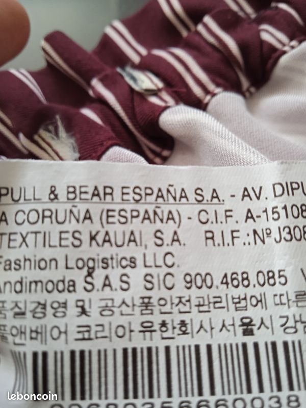 Pantalon rayé bordeaux taille haute a revers Pull&bear taille 38/M 38 (image 6)