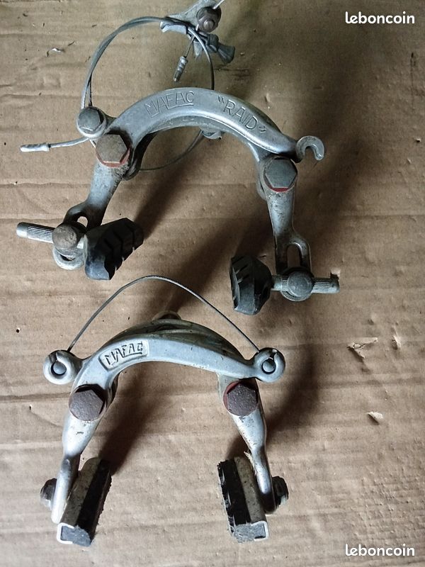 Freins Mafac Course Vintage - Paire Avant/Arrière, Tirage Central, Aluminium, Fabriqué En France (Années 70/80)