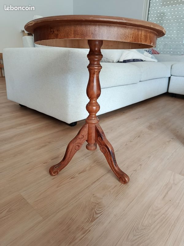 Guéridon/ table d'appoint bois marqueterie (image 3)