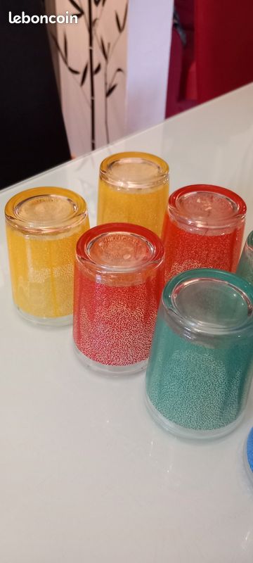 Lot 8 verres colorés vintage (image 6)