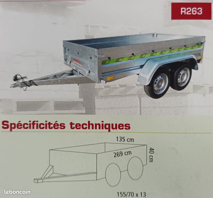 Remorque Rustique R263 - PTAC 500 kg (263 x 129) - SOREL (image 3)