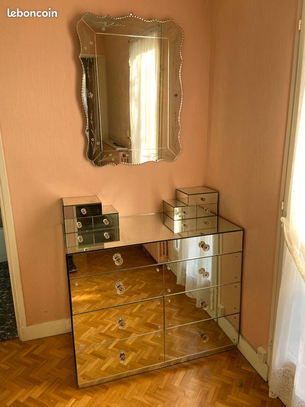 Ensemble Commode + Miroir style 1950-60 en miroir (image 1)
