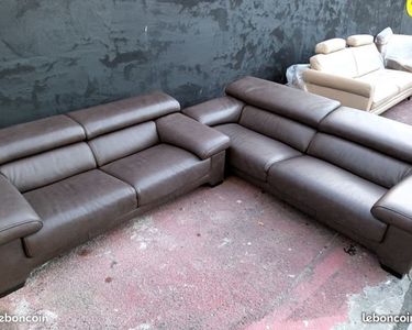Canapé En Cuir Noir Roche Bobois – 2,40m – 4 Places – Occasion