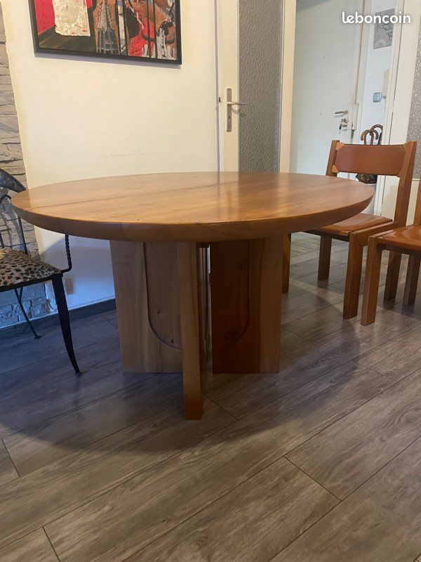 Luigi Gorgoni pour Roche Bobois ensemble de salle à manger en orme massif vintage 1980 (image 8)
